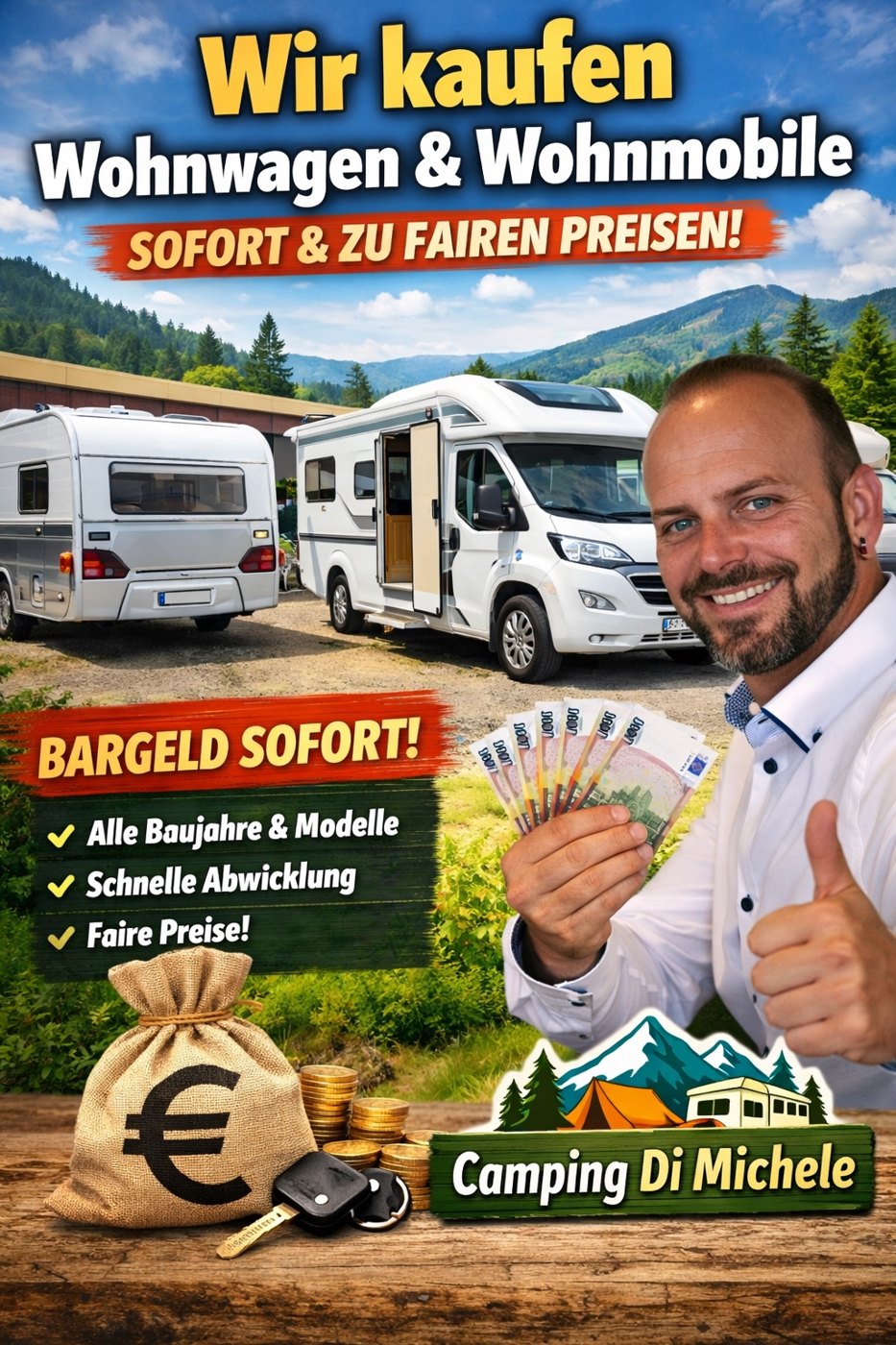 Camping Di Michele: Wir kaufen Wohnwagen und Wohnmobile